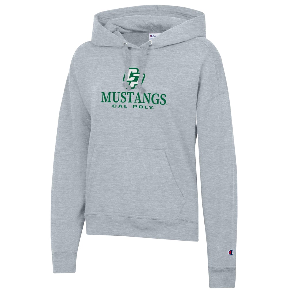  Cal Poly Mustangs Champion Women's Powerblend Fleece Pullover Hoodie - Gray